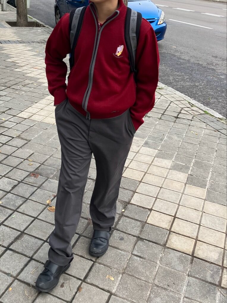 a traditional boys school uniform at a school in madrid spain